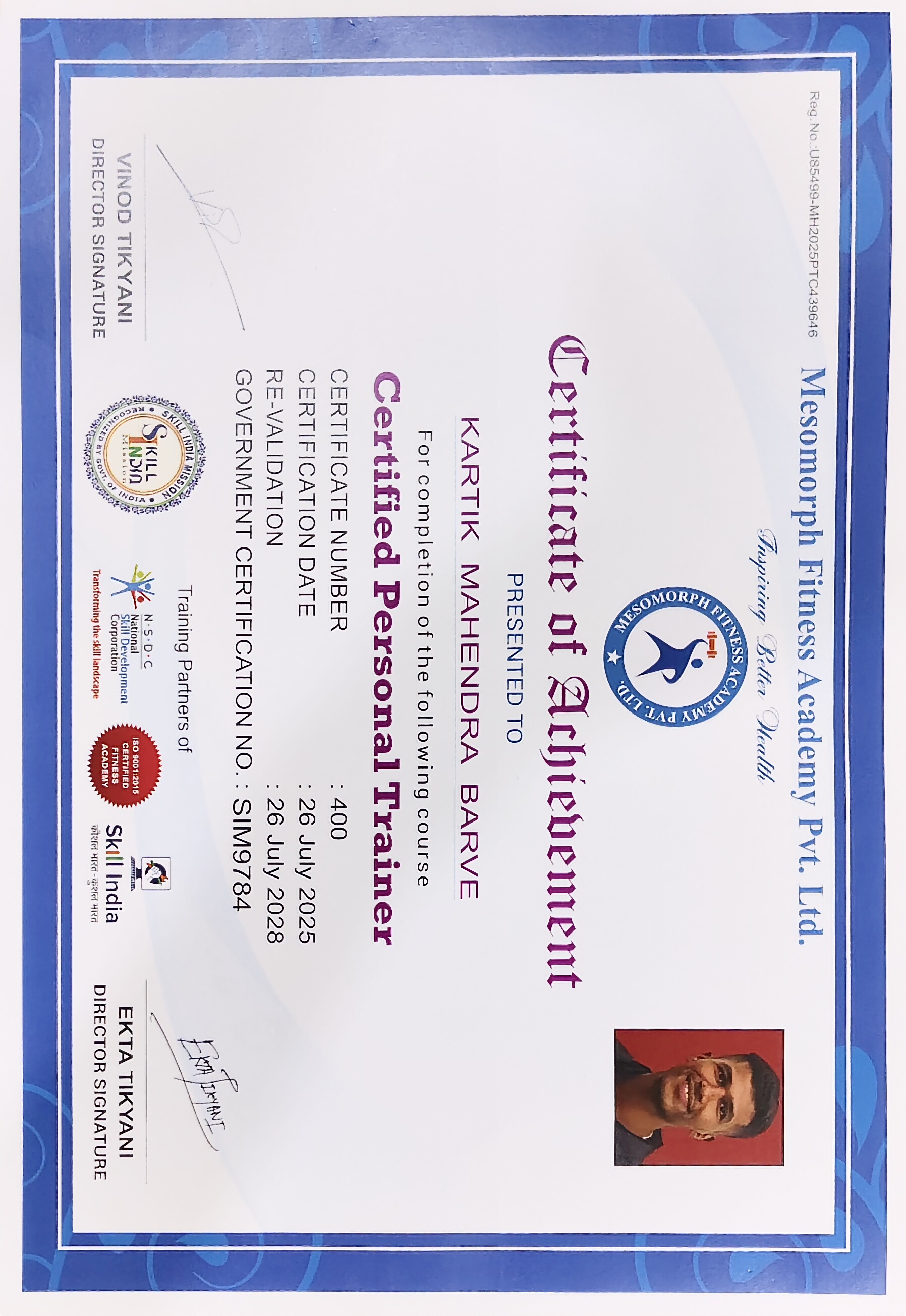 Professional Fitness Certification - Muscle Pro Fitness